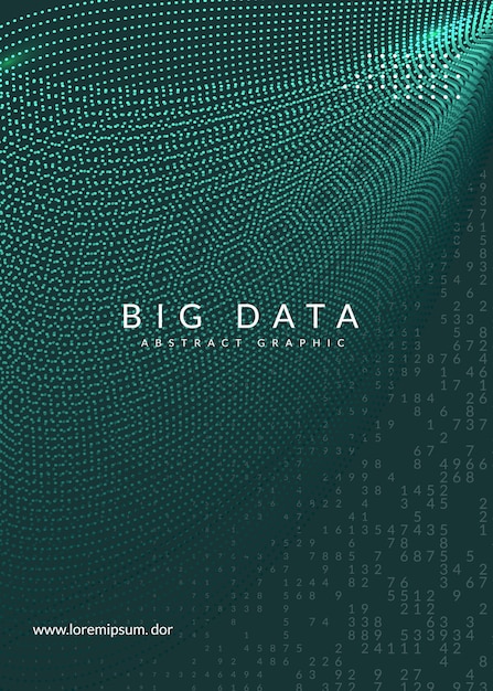 Vector quantum computing cover design. technology for big data