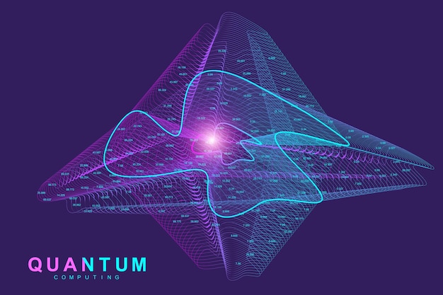 Vector quantum computing technology concept deep learning artificial intelligence big data algorithms visua