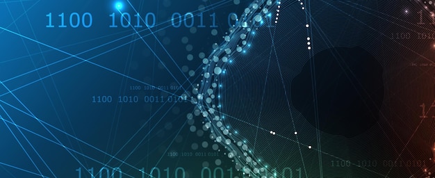 Vector quantum processing deep learning artificial intelligence future new technology for business or science presentation