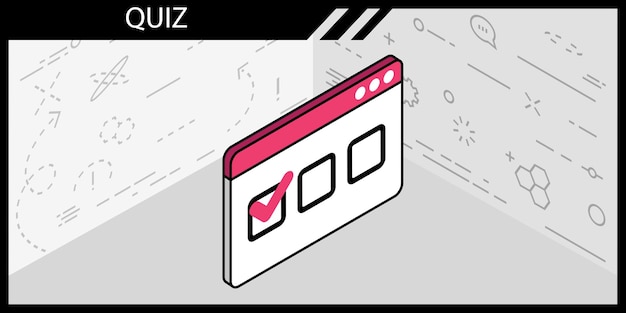 Vector quiz isometric design icon vector web illustration 3d colorful concept