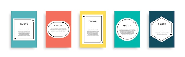 Vector quote frames blank templates set speech bubbles with quote marks