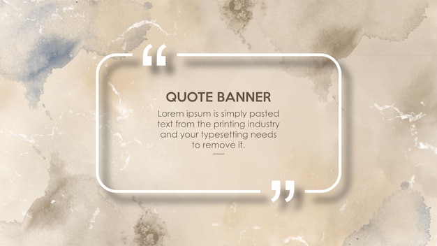 Vector quote with watercolor texture background template