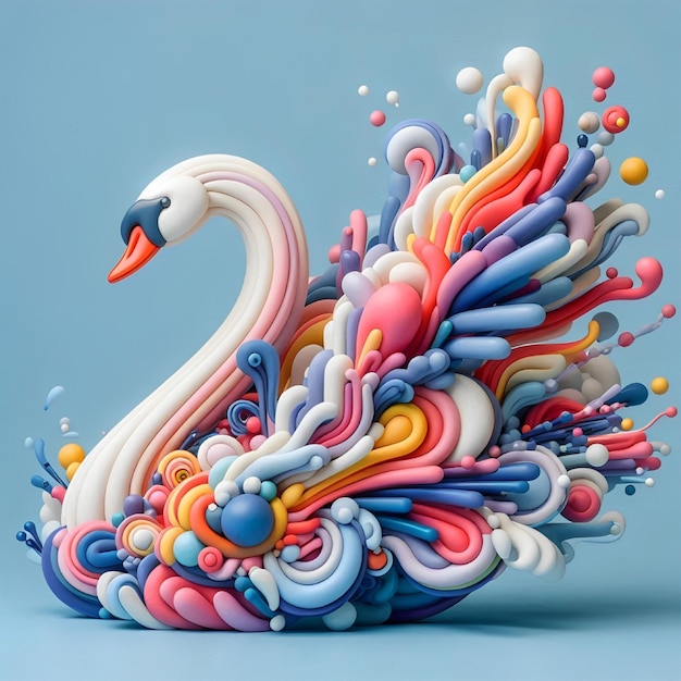 Vector a rabbit made out of colorful candy canes and the word rabbit