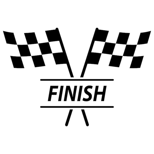 Vector race flag icon checkered flag logo