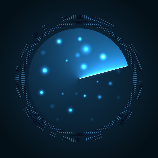 Vector radar screen background. sonar display