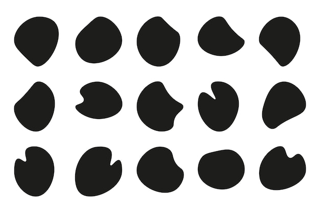 Vector random blob shapes blobs shape organic set rounded abstract organic shape collection of abstract