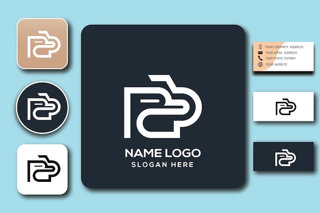 Vector rb combination bird monogram template