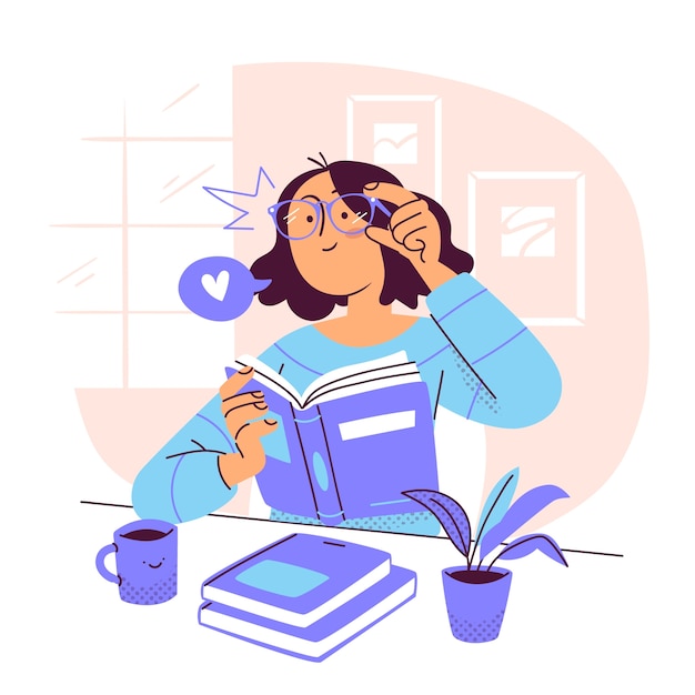 Vector reading glasses concept illustration