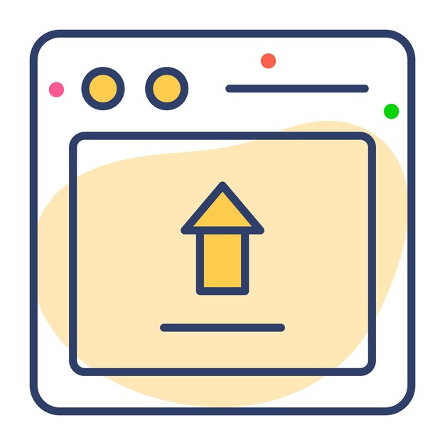 Vector ready to use flat icon of web uploading in editable style up for premium use