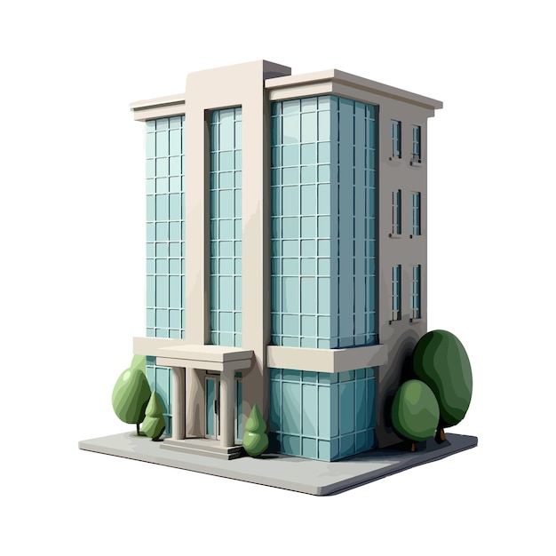 Vector realistic 3d hotel icon design for modern branding and architecture