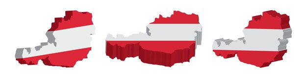 Vector realistic 3d map of austria vector design template