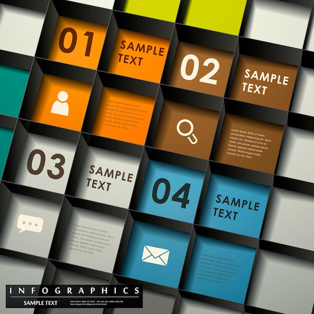 Vector realistic abstract 3d lattice infographic elements