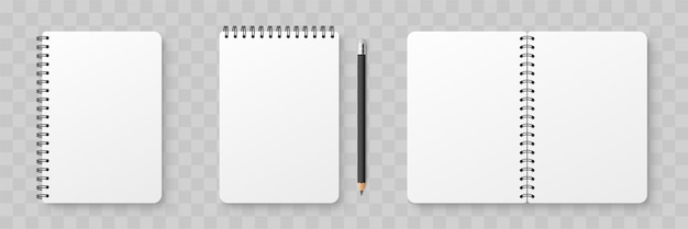 Vector realistic blank notebook. notepad mock up with shadow isolated on isolated background