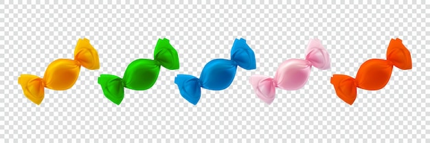Vector realistic candy with different color variants