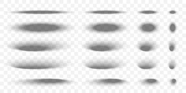 Vector realistic drop shadows for objects elements and graphics on transparent background for web design ui mockups and branding projects vector illustration