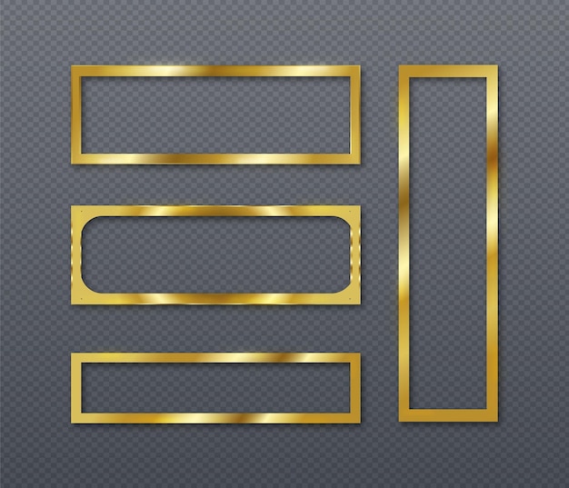 Vector realistic golden color frame