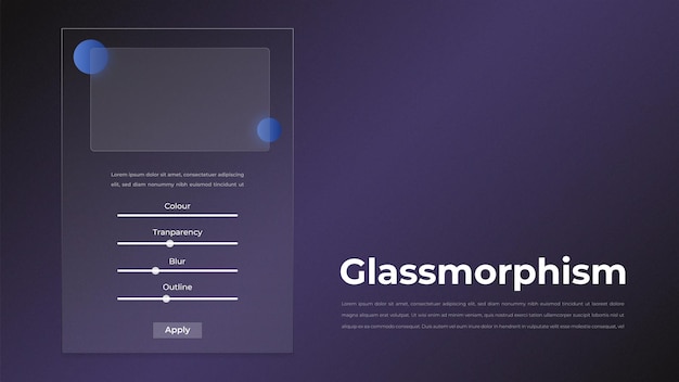 Vector realistic gradient transparent glassmorphism effect background