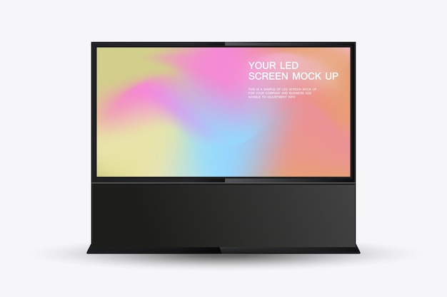 Vector a realistic led mockup screen prominently displaying a gradient background the screen is placed
