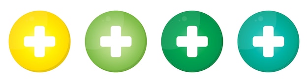 Vector realistic plus icon collection vector illustration isolated on white