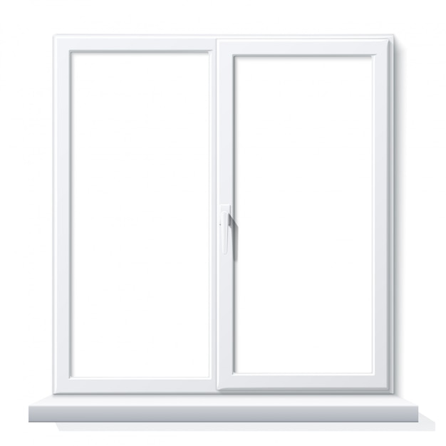 Vector realistic pvc window white blank