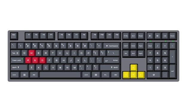 realistic qwerty keyboard layout vector illustration virtual mechanical keyboard