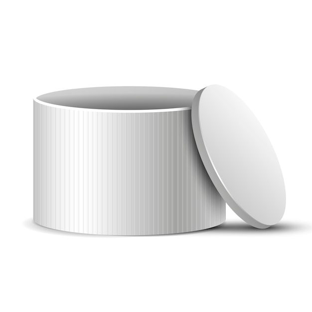 Vector realistic round box mockup