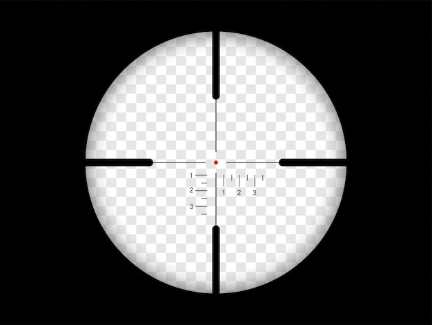 Vector realistic sniper scope with marks sniper sight template on transparent background vector