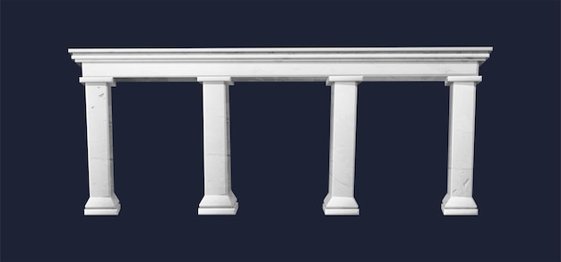 Vector realistic vector white old antique collums wall arch