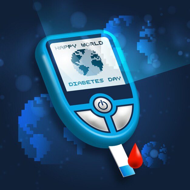 Vector realistic world diabetes day concept