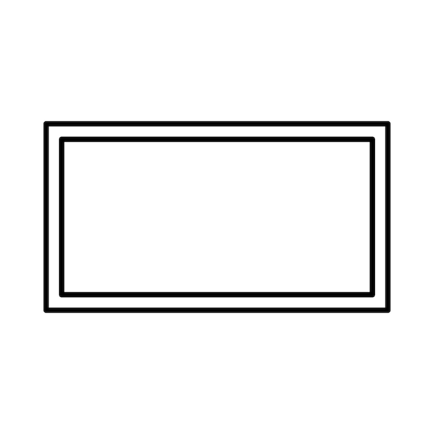 Vector rectangle frame shape icon decorative vintage border doodle element for simple banner design