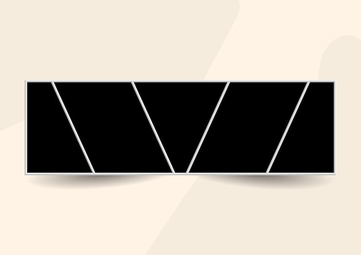 Vector rectangle photo collage template design