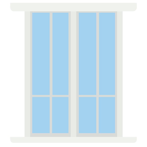 Vector rectangular colored window for home isolated on white background vector clipart