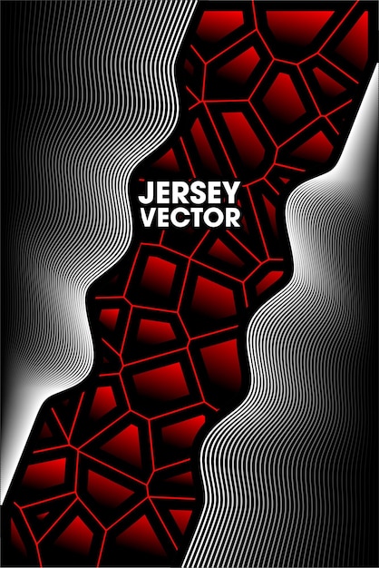 Vector red abstract and white wave lines background for jersey design