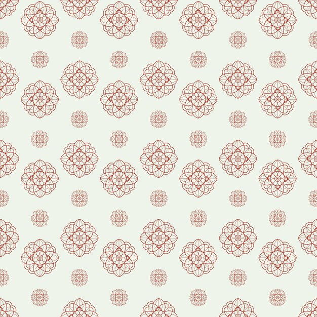 Vector red chinese flower on gray background pattern seamless pattern background