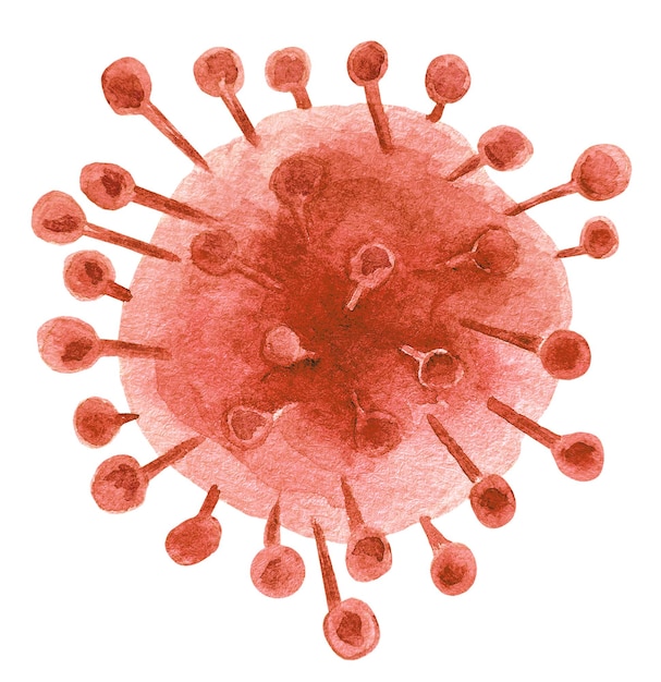 Vector a red coronavirus with the number 1 on it