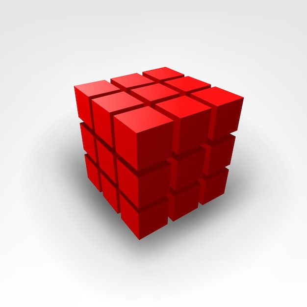 Vector red cube vector illustration