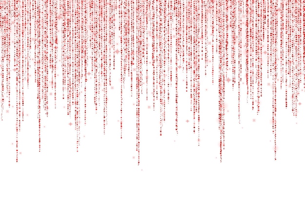 Vector red glitter long decoration garland on white background vector