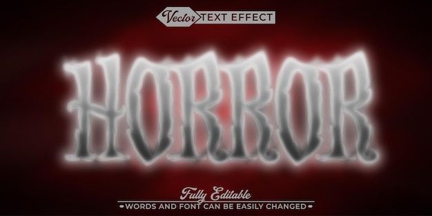 Vector red horror vector editable text effect template