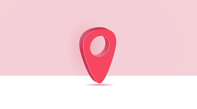 Vector red map pointer 3d pin. it is configured on a white background. web point, pointer.