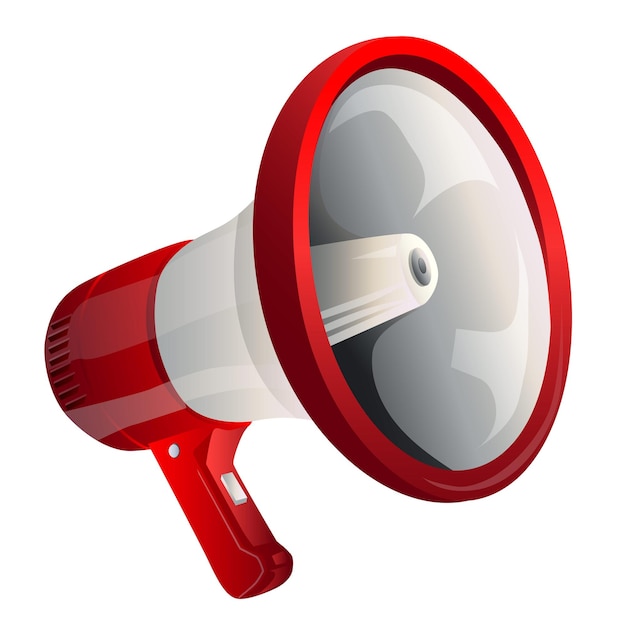 Vector red megaphone speaker realistic style