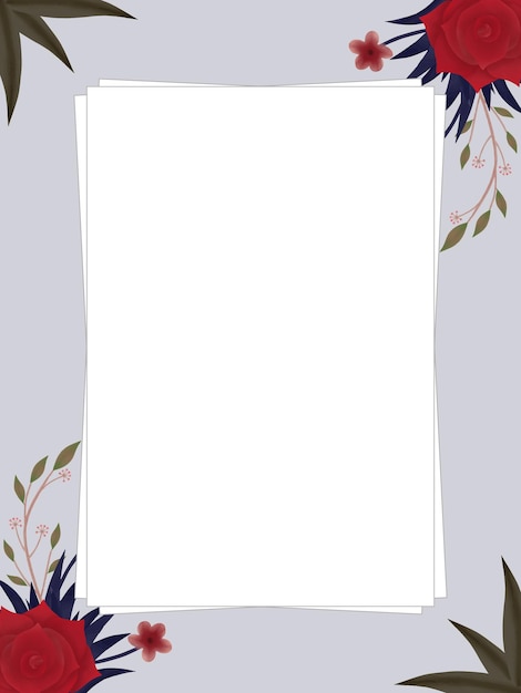 Vector red rose wedding invitation idea