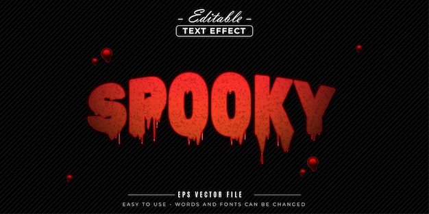 red spooky text editable text effect