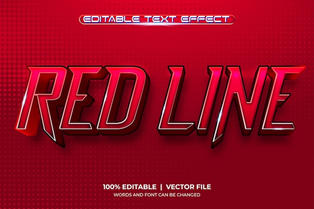 red text 3d style editable text effect