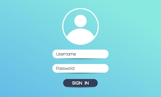 Vector register page design login form account user password identity ui web log screen security profile privacy app interface