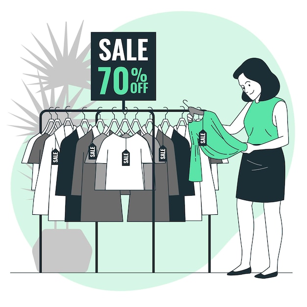 Vector retail markdown concept illustration