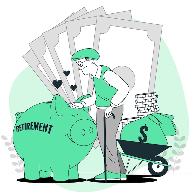 Vector retirement plan concept illustration