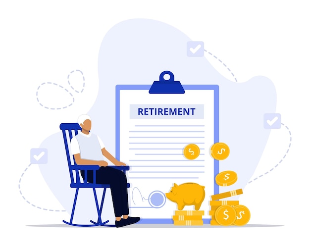 Vector retirement plan concept illustration