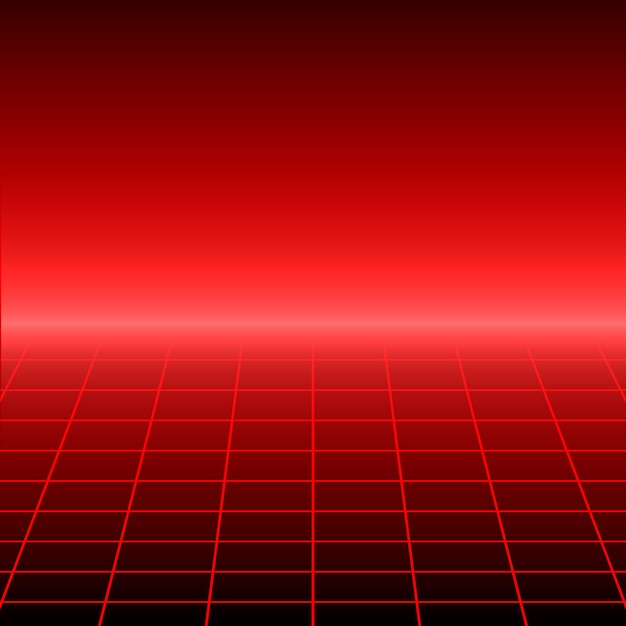 Vector retro background with perspective grid. 