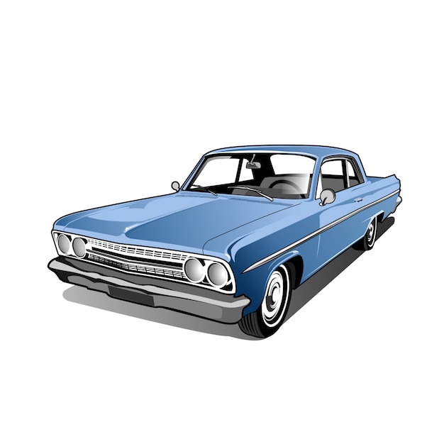 retro city car illustration