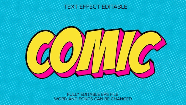 Vector retro comic text effect 3d style editable vector